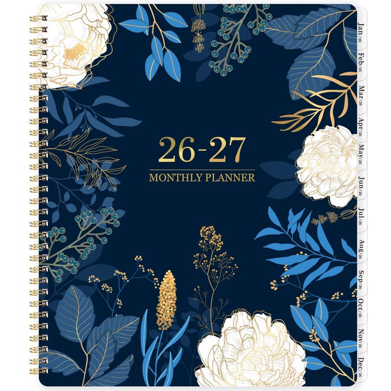 Indeme 2026-2027 Monthly Planner - 2 Year Monthly Planner/Calendar 2026-2027, Jan 2026 - Dec 2027, 11"" x 9"", 24 Months, Tabs, Back Pocket, Holidays, Twin-Wire Binding, Note Pages - Image 1